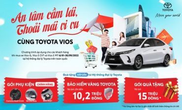 Hệ thống đại lý Toyota trên toàn quốc tiếp tục triển khai chương trình khuyến mại – “An tâm cầm lái, thoải mái vi vu cùng Toyota Vios” trong tháng 10/2022